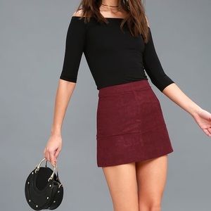 Shenandoah Burgundy Suede Mini Skirt